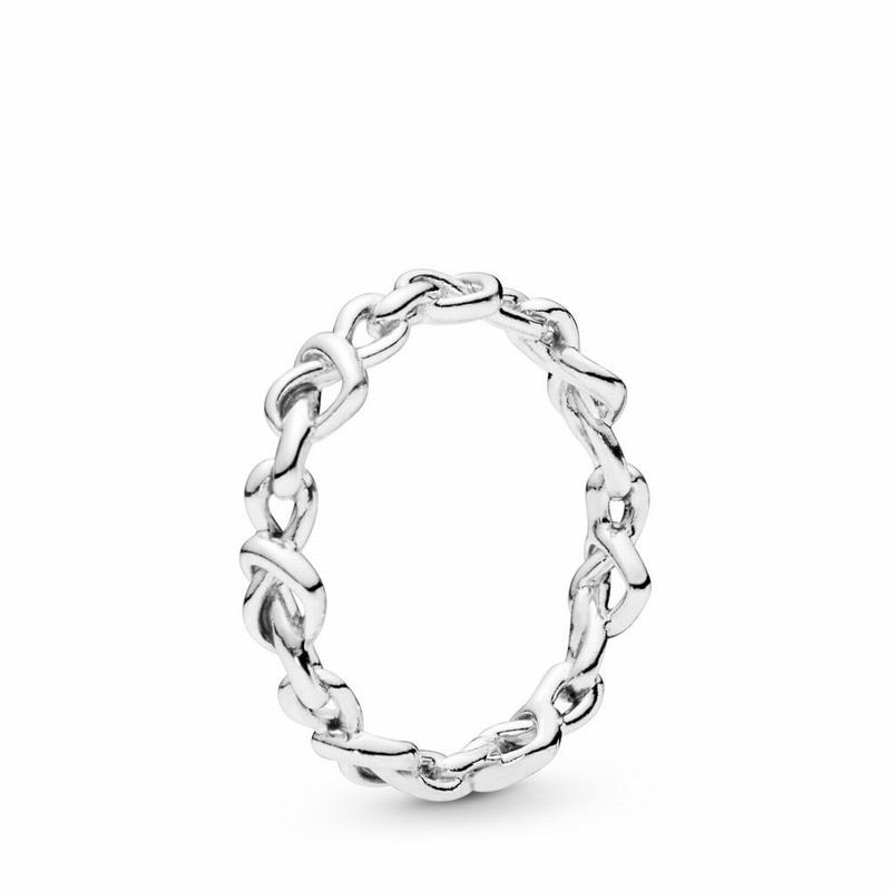 Pandora Australia Knotted Hearts Band Stackable Ring - Sterling Silver | WVCQAK094